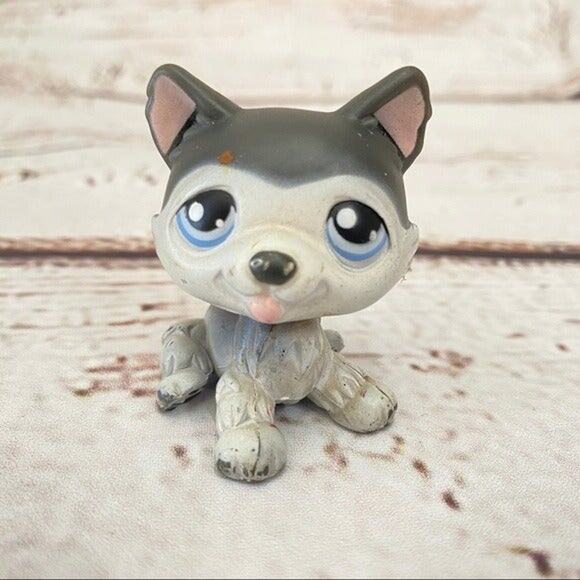 LITTLEST PET SHOP Authentic Black White Husky - Picture 1 of 4